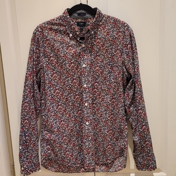 Mens Medium Floral Print JCrew Slim Dress Shirt - Picture 1 of 5